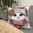 Подушка з котиком червоним, хутро